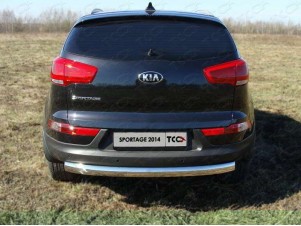 Защита заднего бампера овальная 75-42 мм для Kia Sportage № KIASPORT14-15